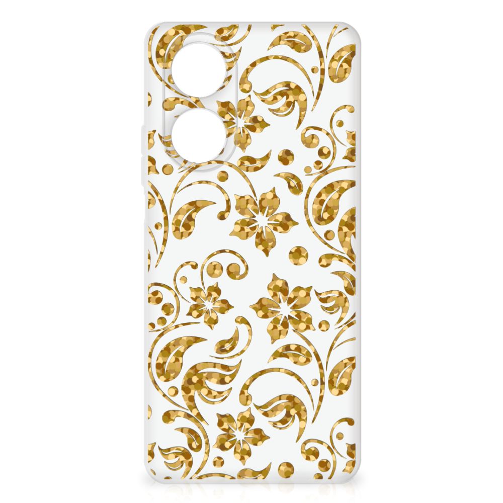 OPPO A58 4G TPU Case Gouden Bloemen