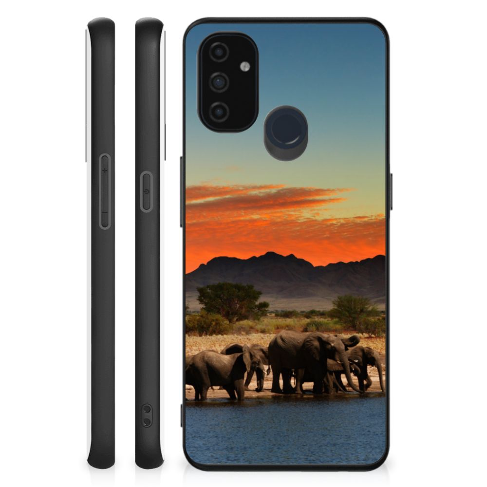 OnePlus Nord N100 Dierenprint Telefoonhoesje Olifanten B2C Telecom