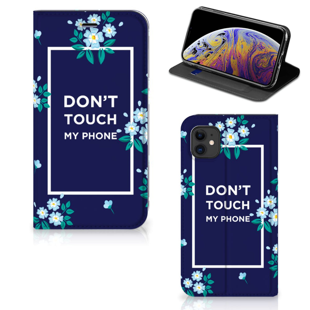 Apple iPhone 11 Design Case Flowers Blue DTMP