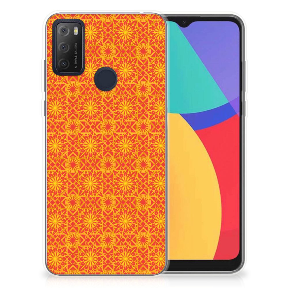 Alcatel 1S (2021) TPU bumper Batik Oranje B2C Telecom
