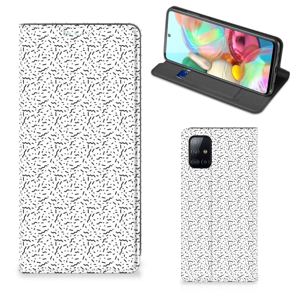 Samsung Galaxy A71 Hoesje met Magneet Stripes Dots