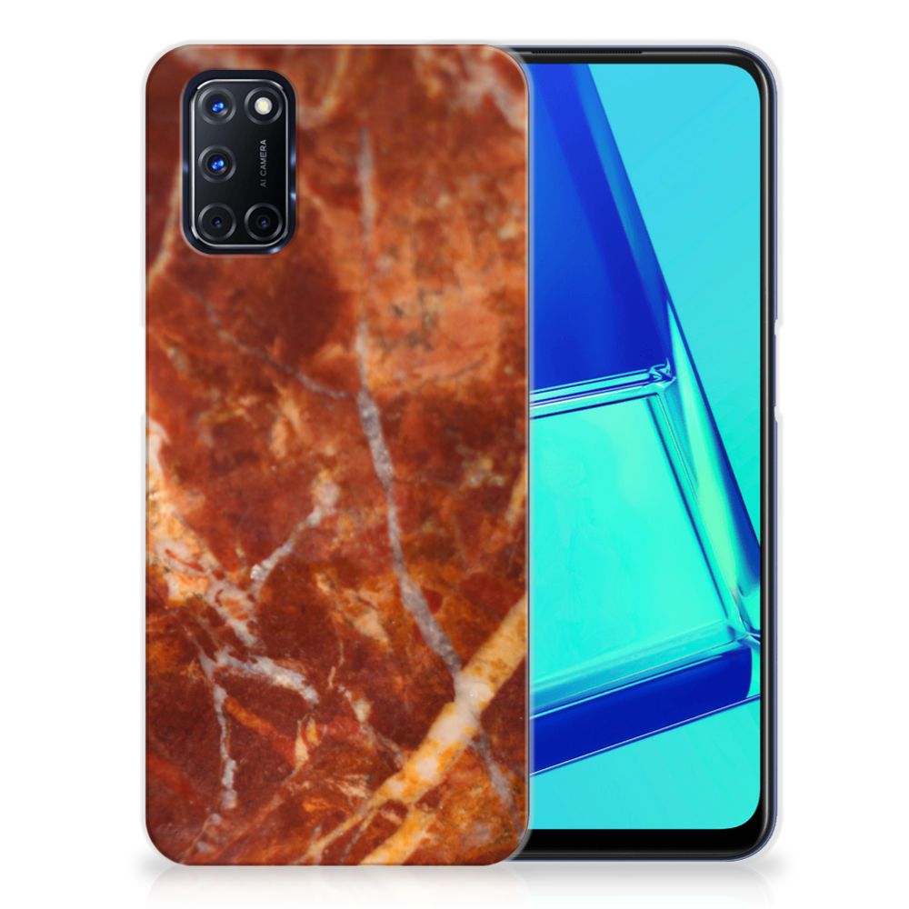 OPPO A52 | A72 TPU Siliconen Hoesje Marmer Bruin