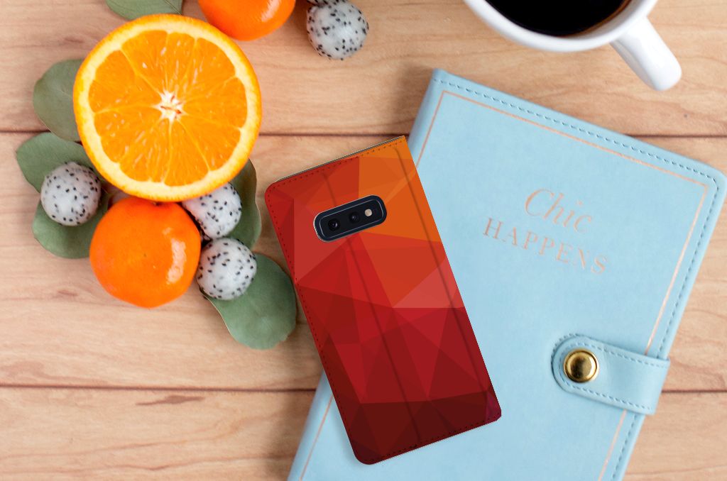 Stand Case voor Samsung Galaxy S10e Polygon Red - B2C Telecom