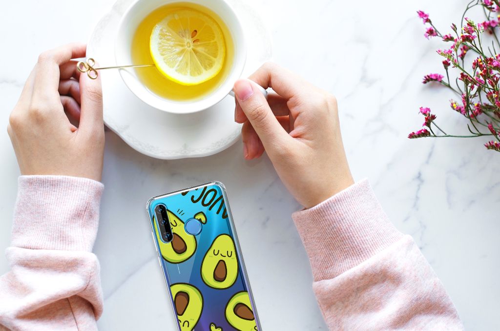Huawei P30 Lite Stevig Bumper Hoesje Avocado Singing
