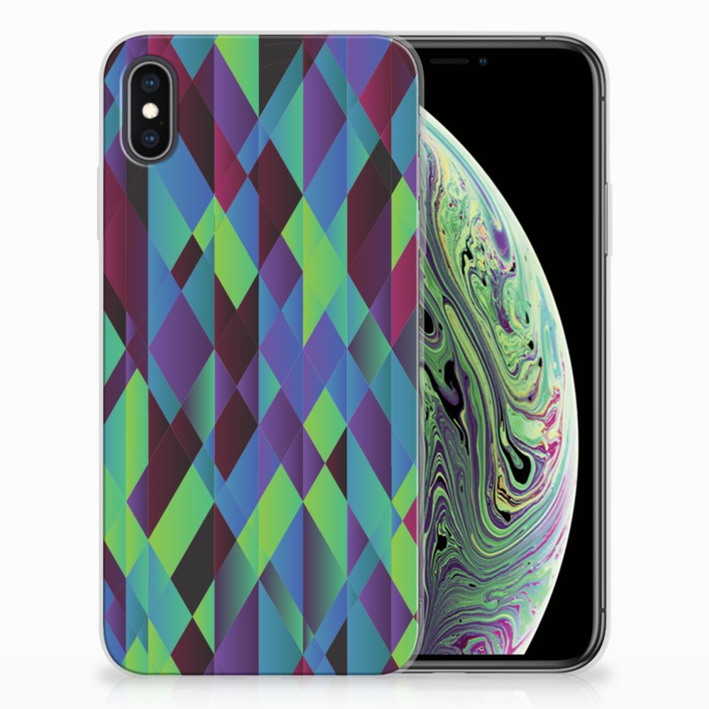 Apple iPhone Xs Max TPU Hoesje Abstract Green Blue