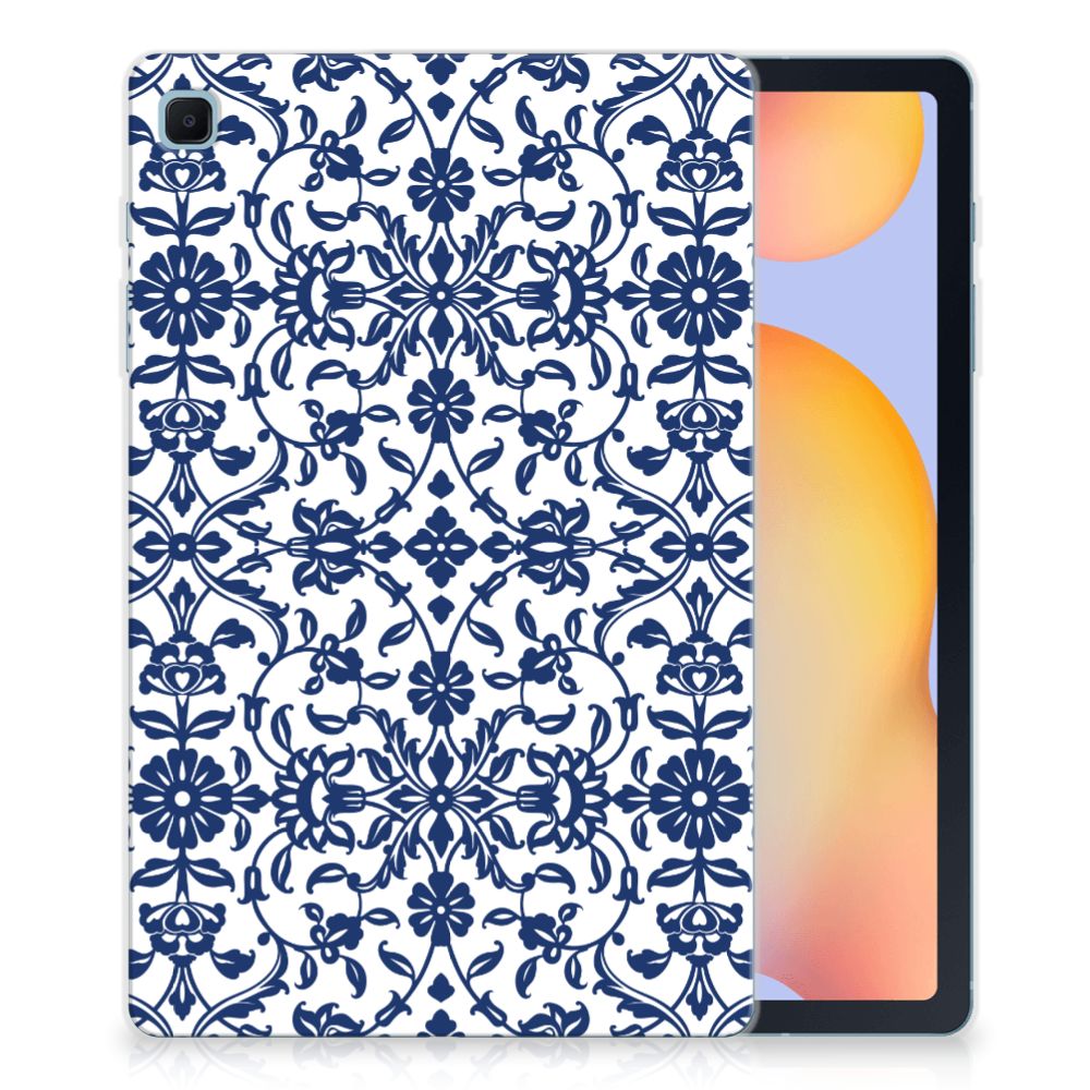 Samsung Galaxy Tab S6 Lite | S6 Lite (2022) Siliconen Hoesje Flower Blue