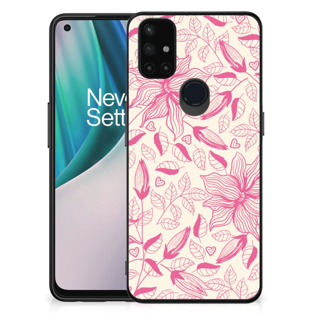 OnePlus Nord N10 5G Bloemen Hoesje Pink Flowers