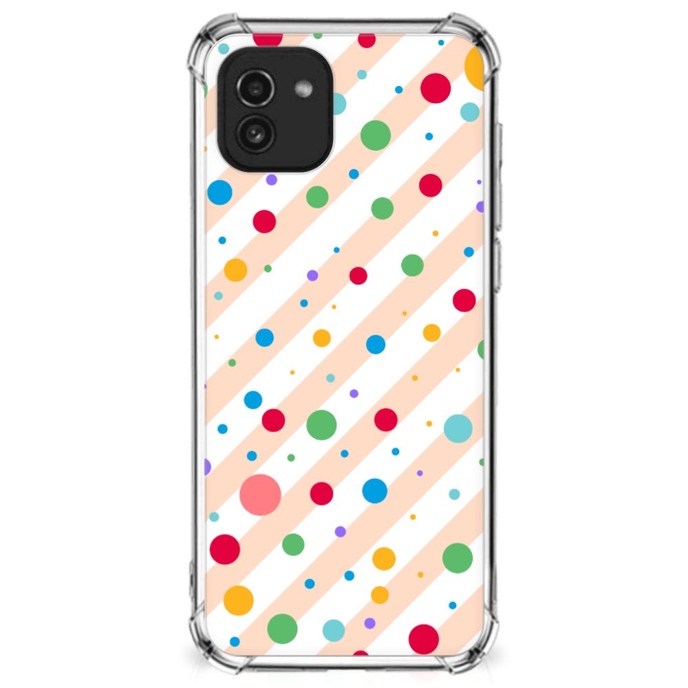 Samsung Galaxy A03 Doorzichtige Silicone Hoesje Dots B2C Telecom