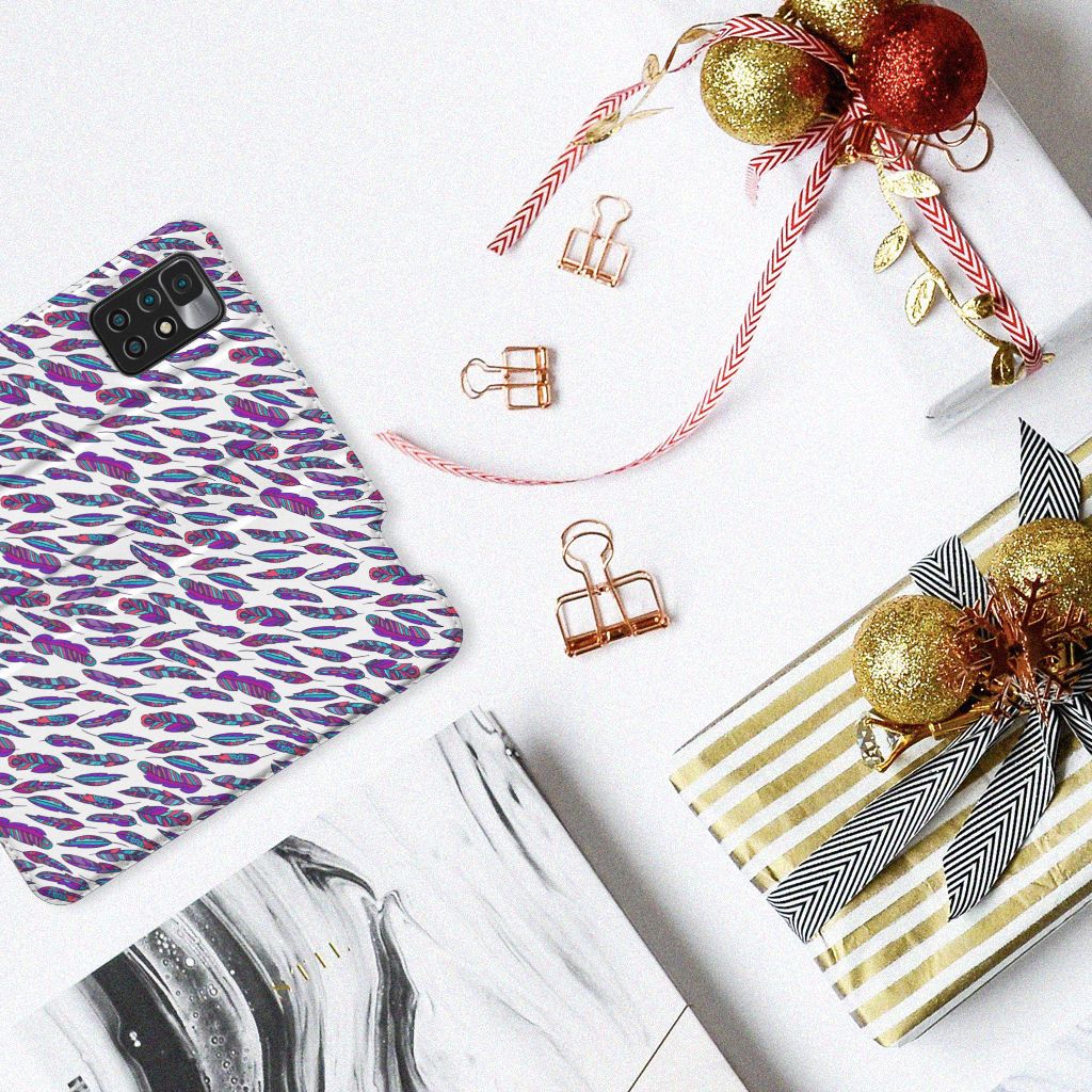 Xiaomi Redmi 10 Hoesje met Magneet Feathers Color - B2C Telecom