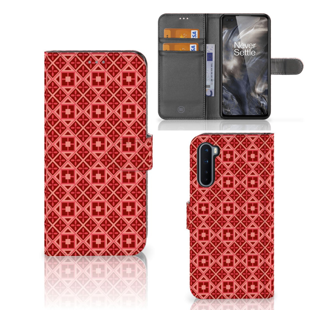 OnePlus Nord Telefoon Hoesje Batik Rood