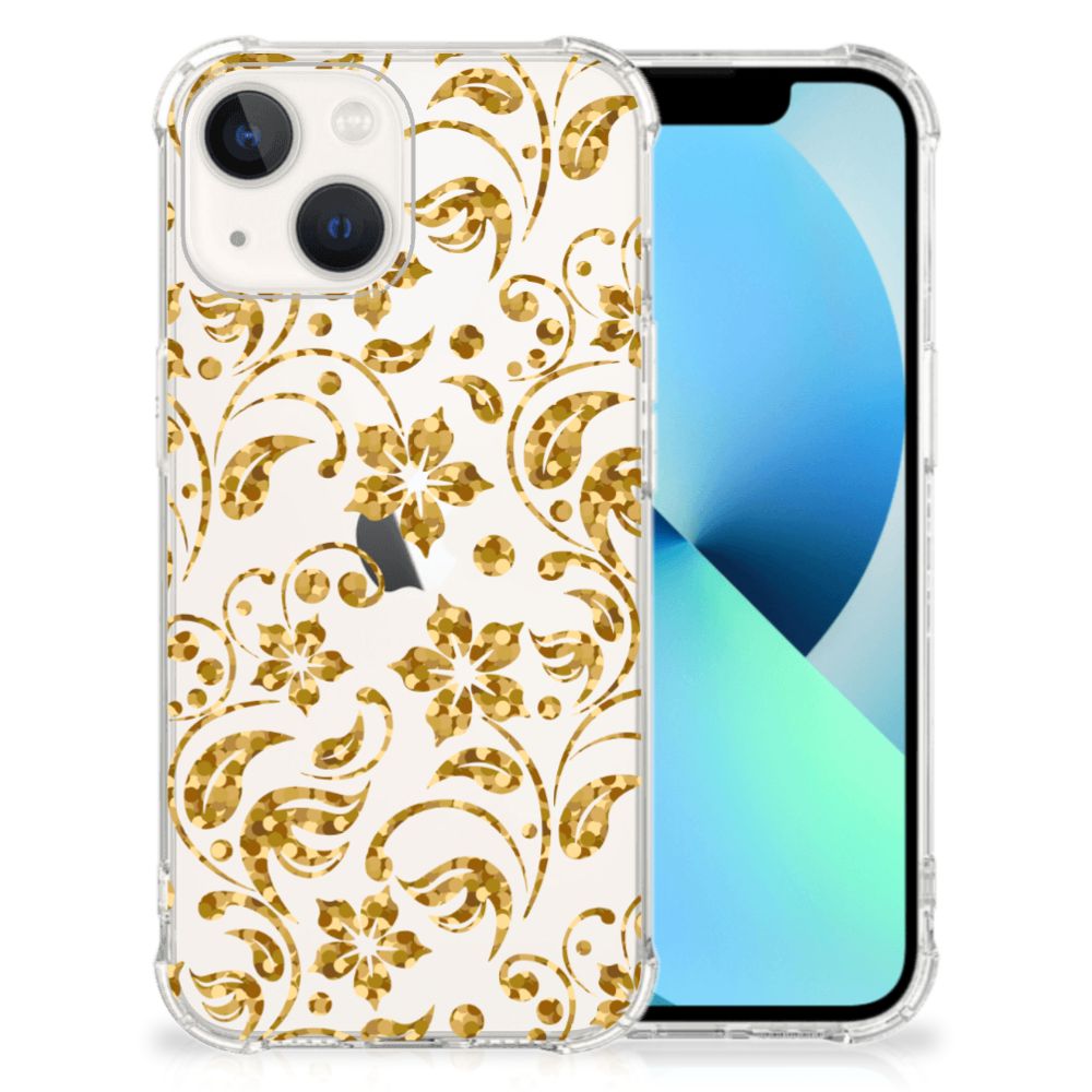 iPhone 13 Case Gouden Bloemen
