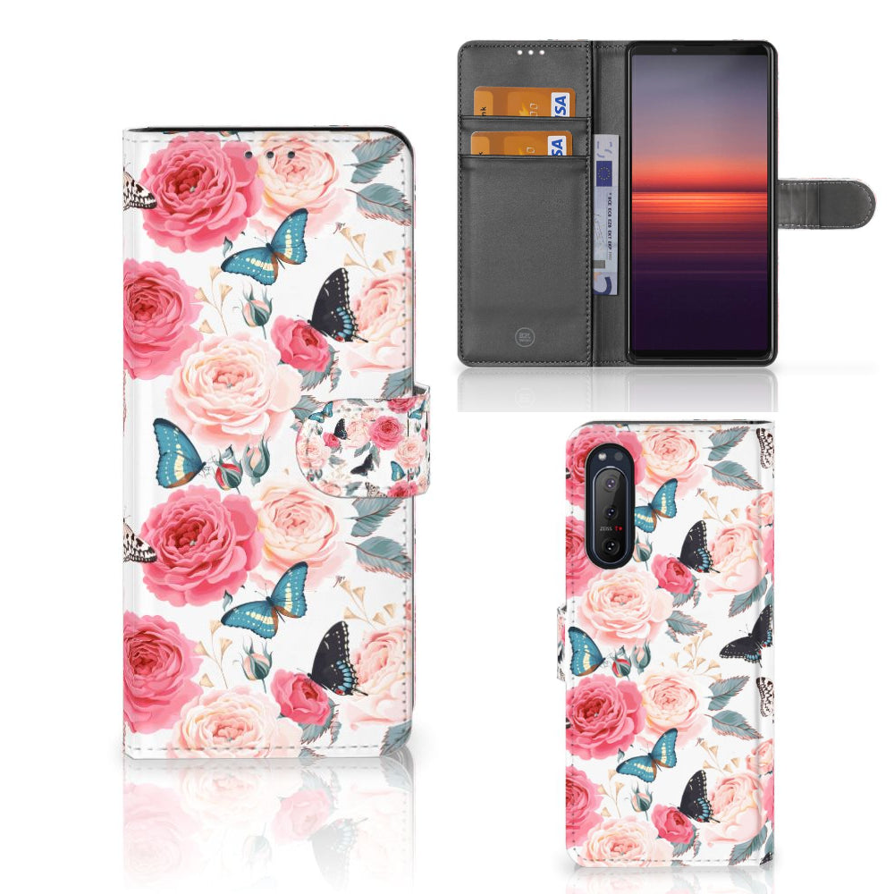 Sony Xperia 5II Hoesje Butterfly Roses