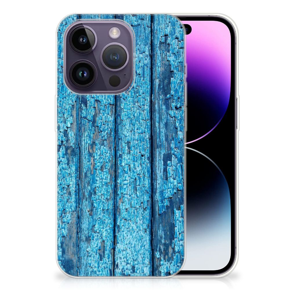 Apple iPhone 14 Pro Bumper Hoesje Wood Blue B2C Telecom