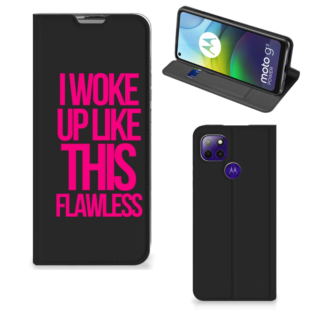 Motorola Moto G9 Power Hoesje met tekst Woke Up - Origineel Cadeau Zelf Maken - B2C Telecom