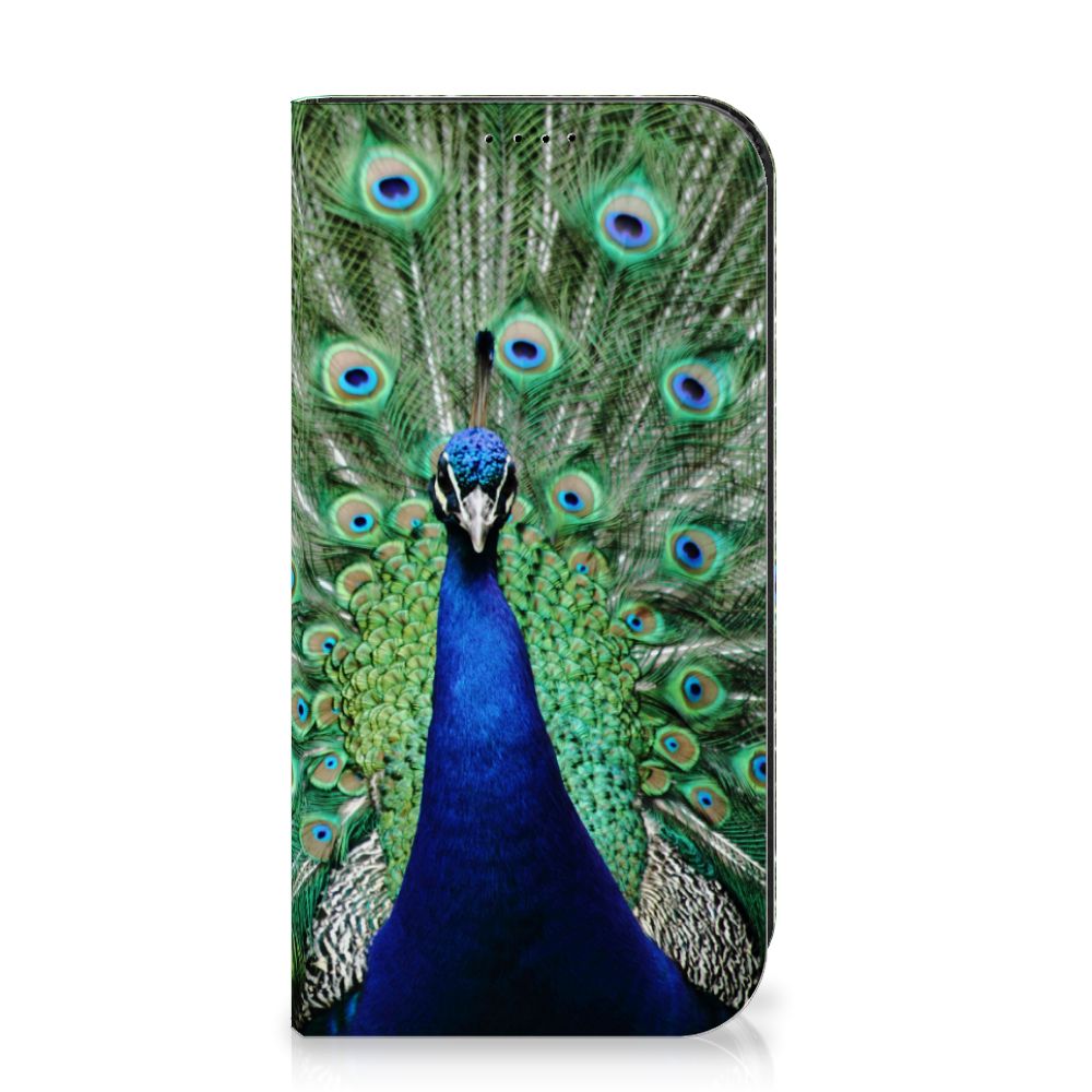 iPhone 15 Pro Hoesje maken Pauw met een schitterend pauwdesign in prachtige kleuren. đĻ