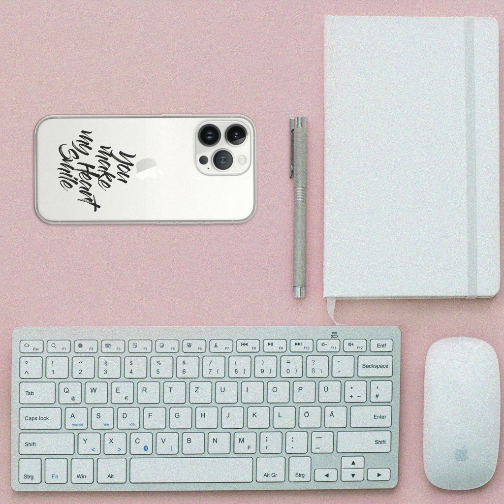 iPhone 13 Pro Max Siliconen hoesje met naam Heart Smile B2C Telecom