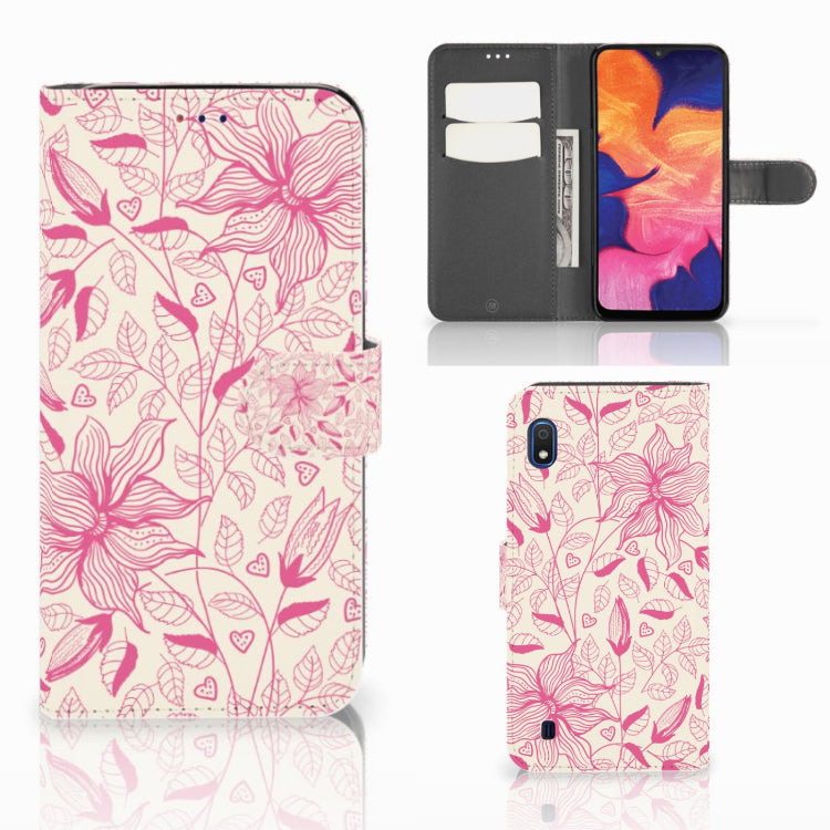 Samsung Galaxy A10 Hoesje Pink Flowers