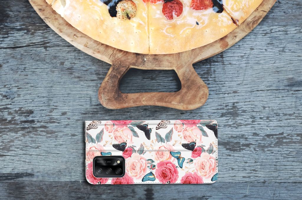 OPPO A74 4G Smart Cover Butterfly Roses - B2C Telecom