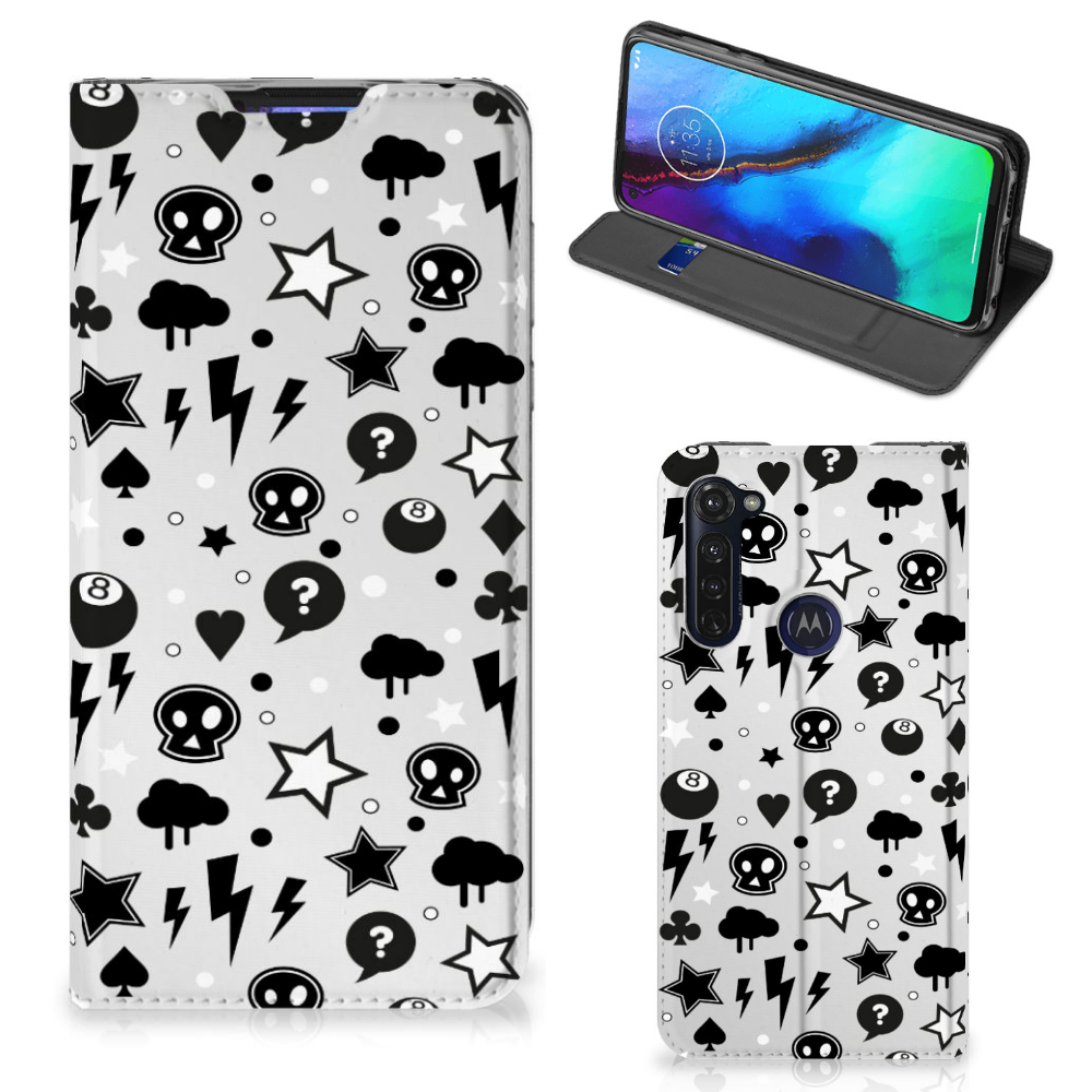 Mobiel BookCase Motorola Moto G Pro Silver Punk - B2C Telecom