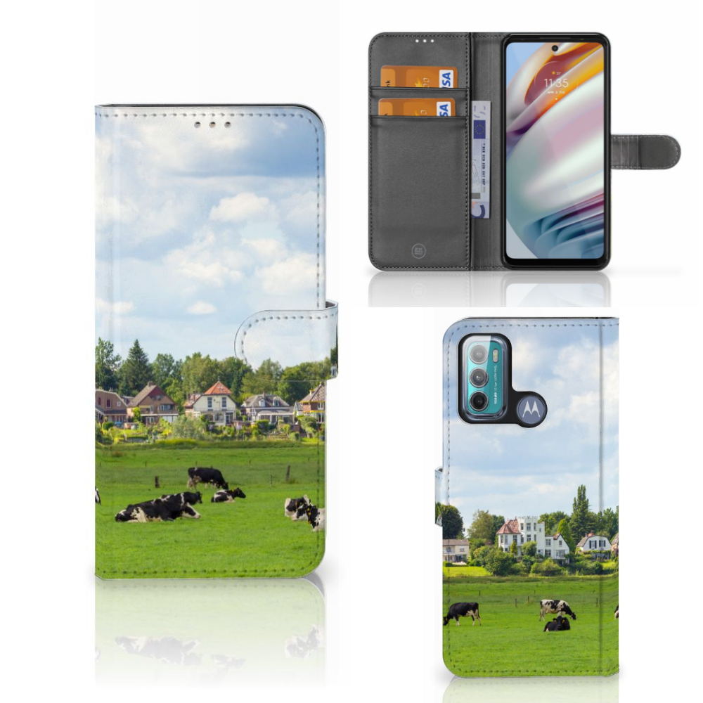 Motorola Moto G60 Telefoonhoesje met Pasjes Koeien