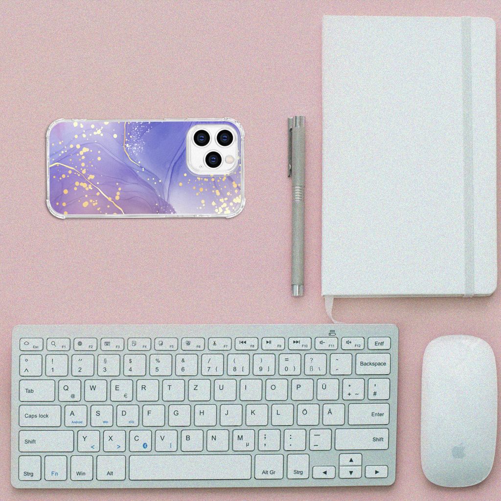 Back Cover voor iPhone 14 Pro Watercolor Paars B2C Telecom