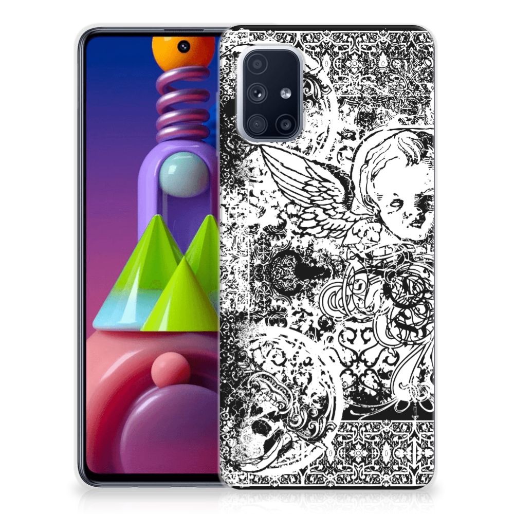 Silicone Back Case Samsung Galaxy M51 Skulls Angel