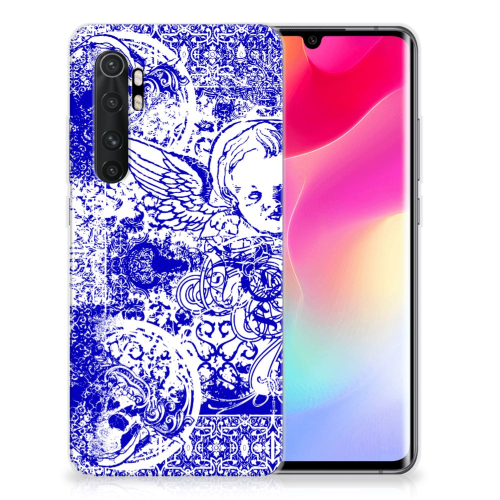 Silicone Back Case Xiaomi Mi Note 10 Lite Angel Skull Blauw