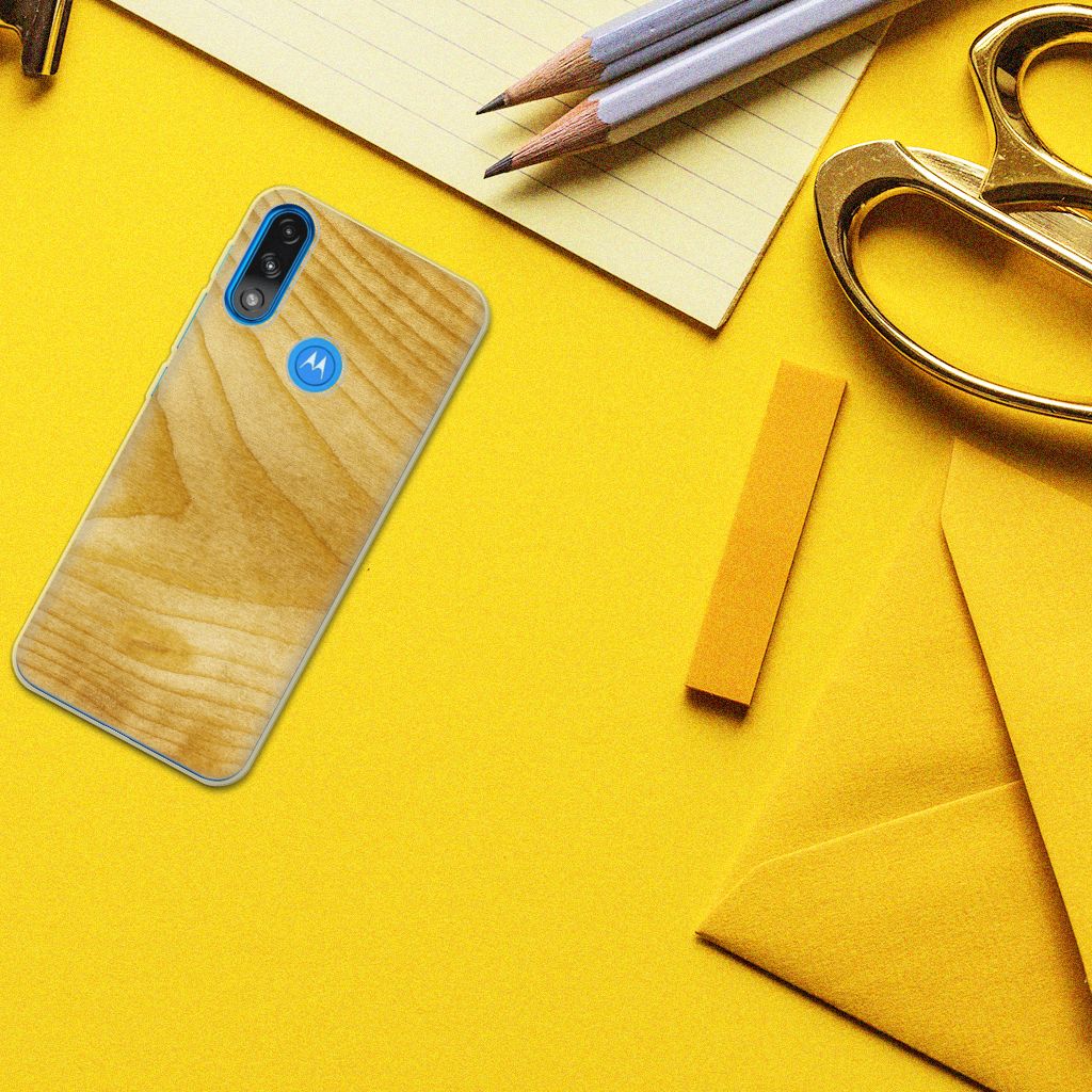 Motorola Moto E7/E7i Power Bumper Hoesje Licht Hout B2C Telecom