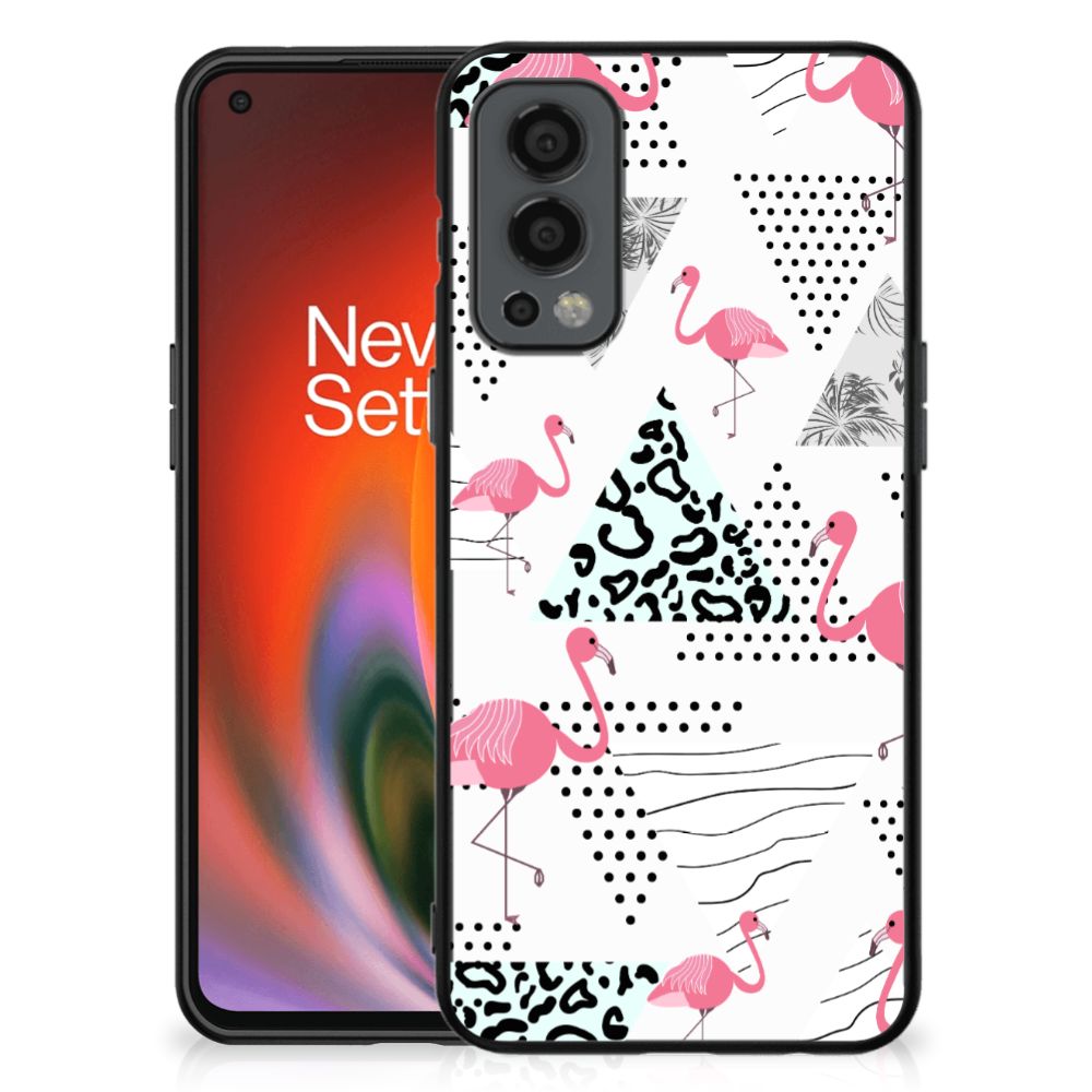 OnePlus Nord 2 Dierenprint Telefoonhoesje Flamingo Triangle