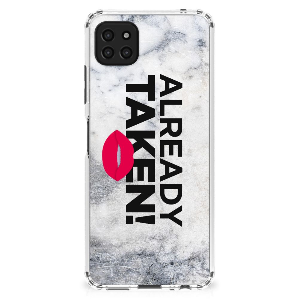 Samsung Galaxy A22 5G Telefoonhoesje met tekst Already Taken White B2C Telecom