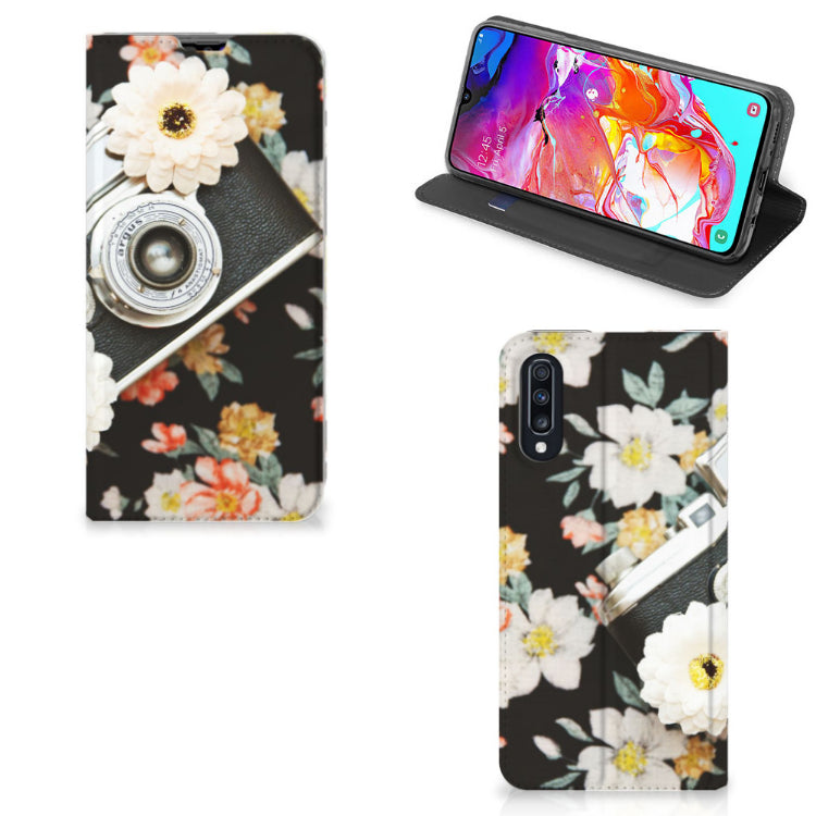 Samsung Galaxy A70 Stand Case Vintage Camera