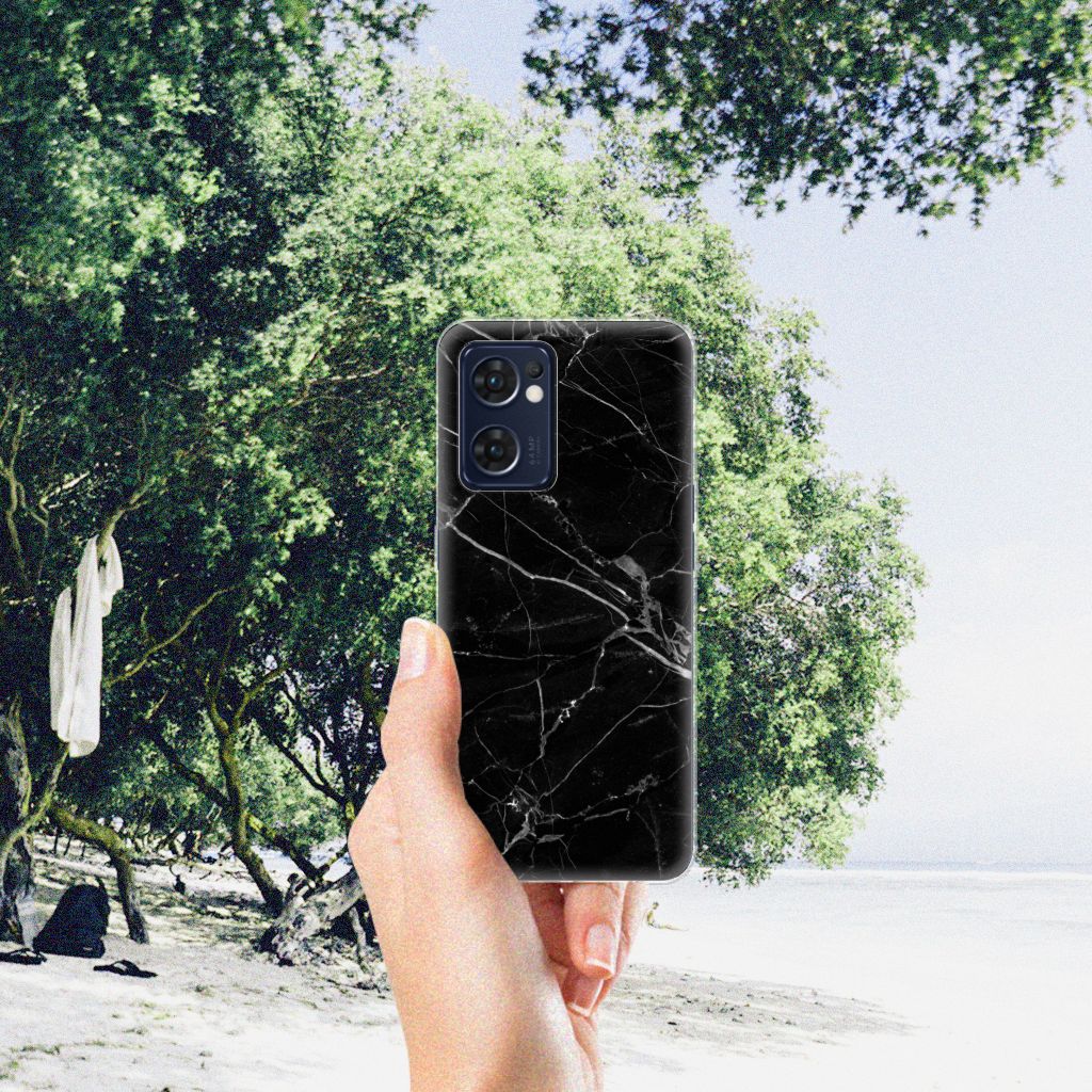 OPPO Reno 7 5G | Find X5 Lite TPU Siliconen Hoesje Marmer Zwart - Origineel Cadeau Vader B2C Telecom