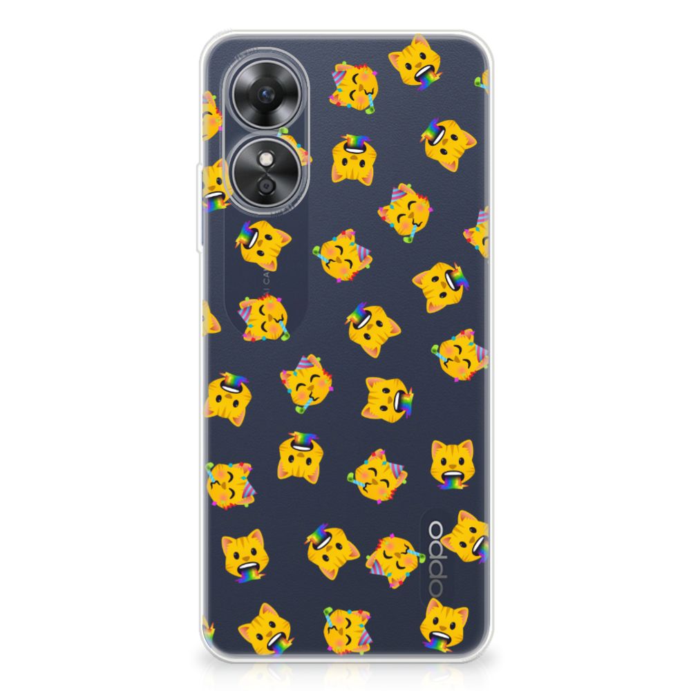 TPU bumper voor OPPO A17 Katten Emojis