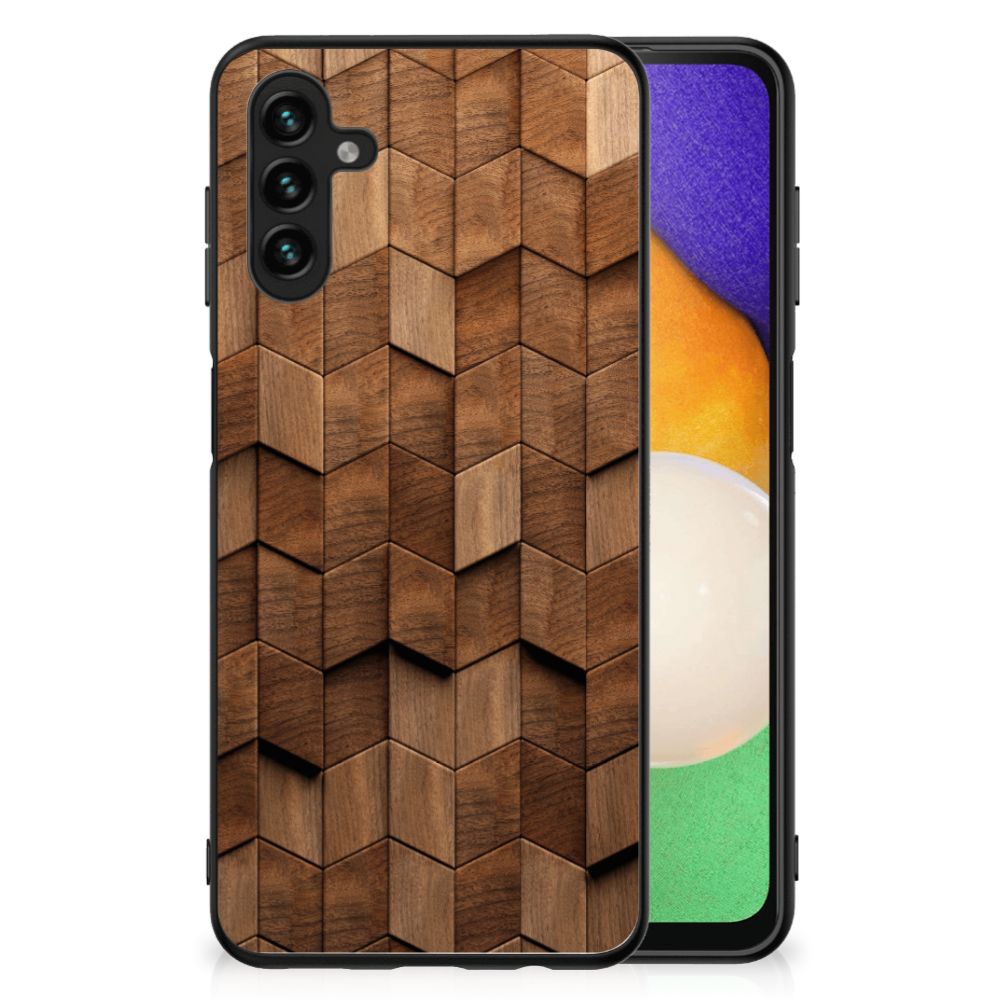 Houten Print Telefoonhoesje voor Samsung Galaxy A13 5G | A04s Wooden Cubes