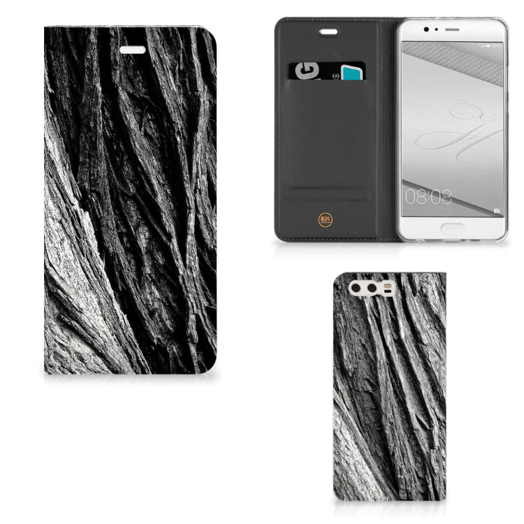 Book Wallet Case Huawei P10 Plus Boomschors Grijs