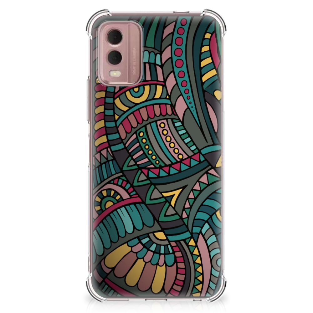 Nokia C32 Doorzichtige Silicone Hoesje Aztec B2C Telecom