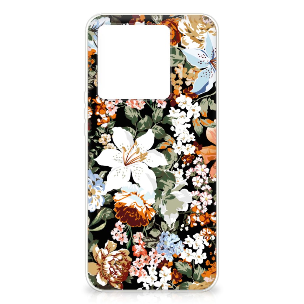 TPU Case voor Xiaomi 13T Dark Flowers
