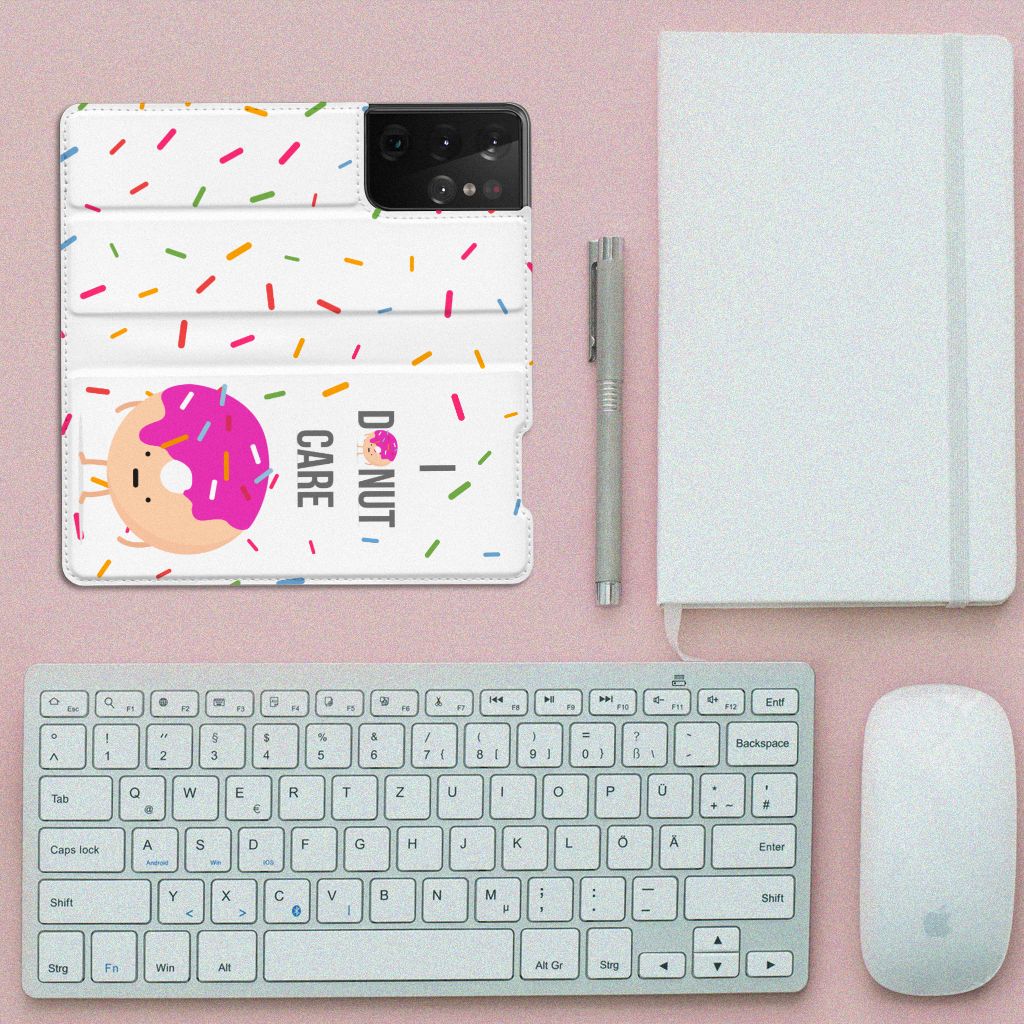 Samsung Galaxy S21 Ultra Flip Style Cover Donut Roze - B2C Telecom