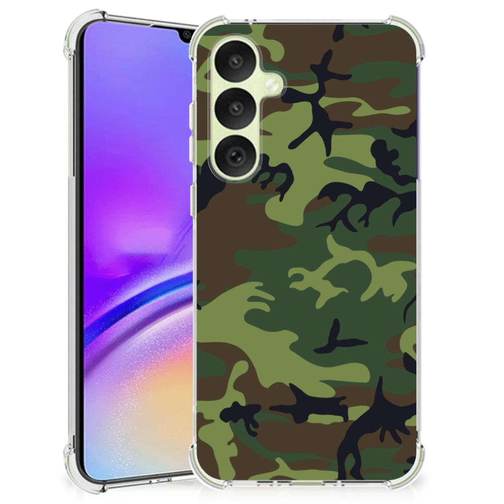 Samsung Galaxy A35 Doorzichtige Silicone Hoesje Army Dark B2C Telecom