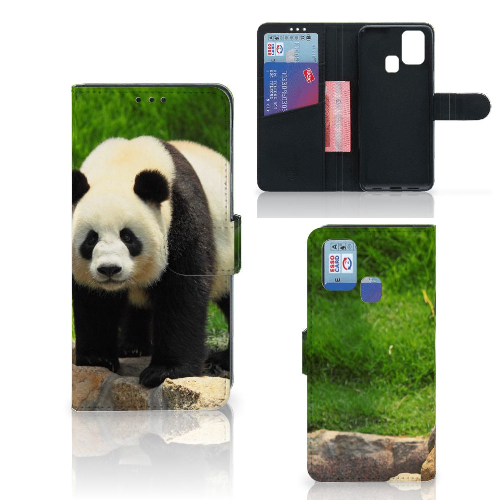 Samsung Galaxy M31 Telefoonhoesje met Pasjes Panda