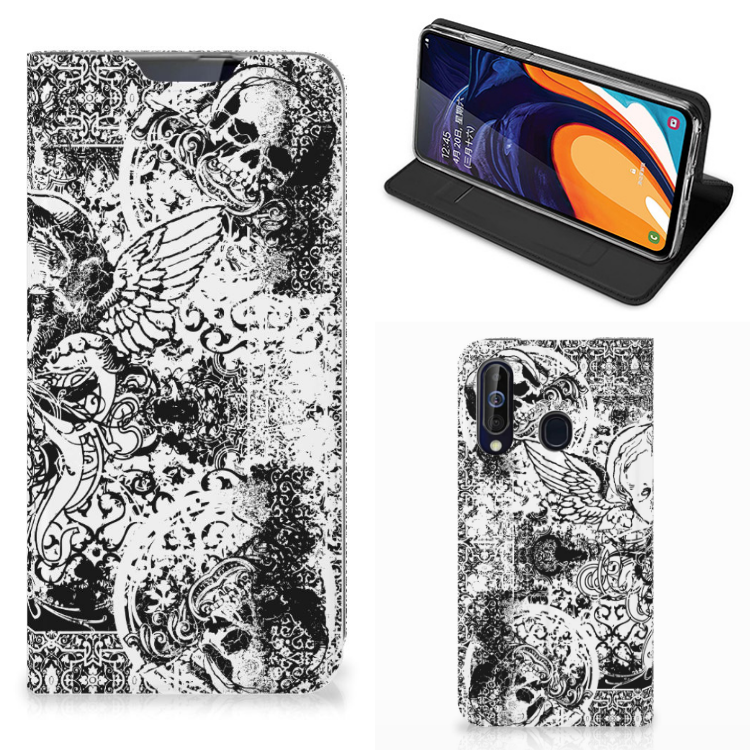 Mobiel BookCase Samsung Galaxy A60 Skulls Angel