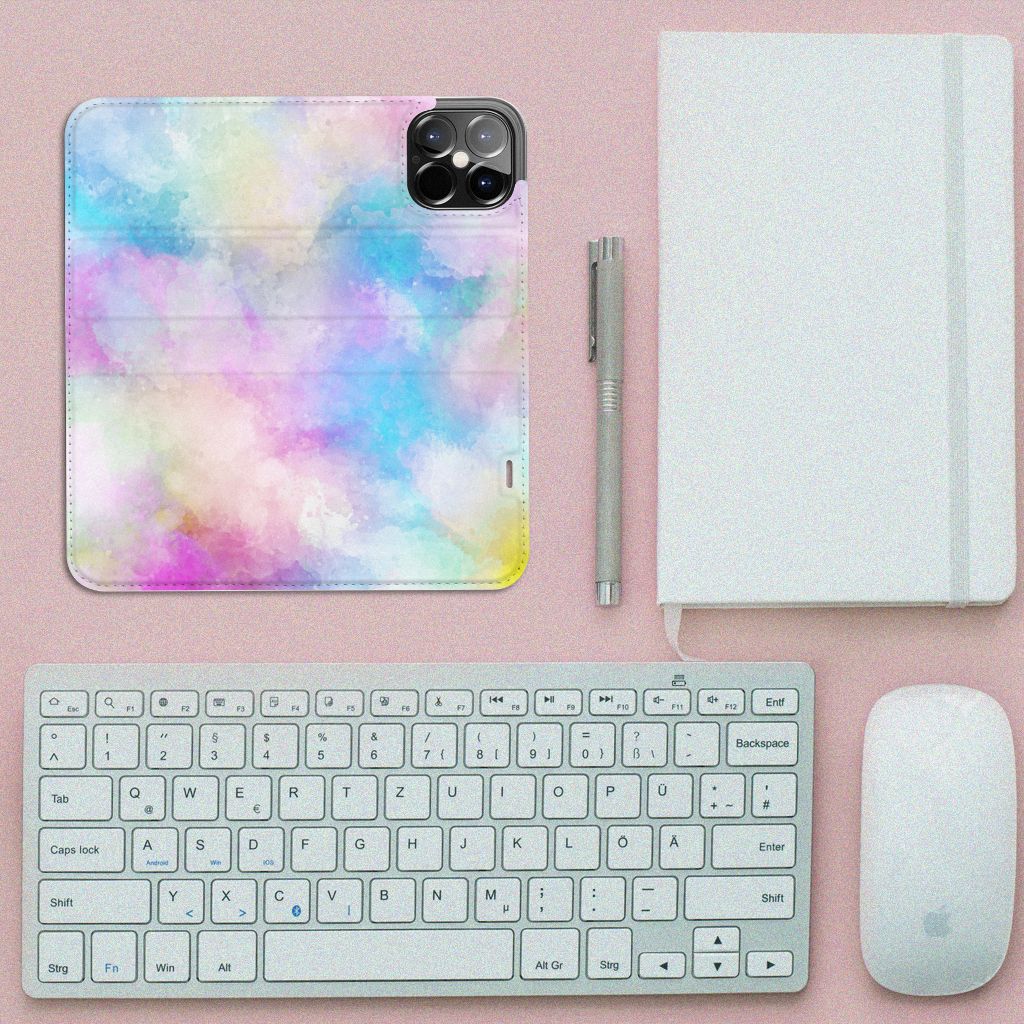 Bookcase iPhone 12 Pro Max Watercolor Light - B2C Telecom