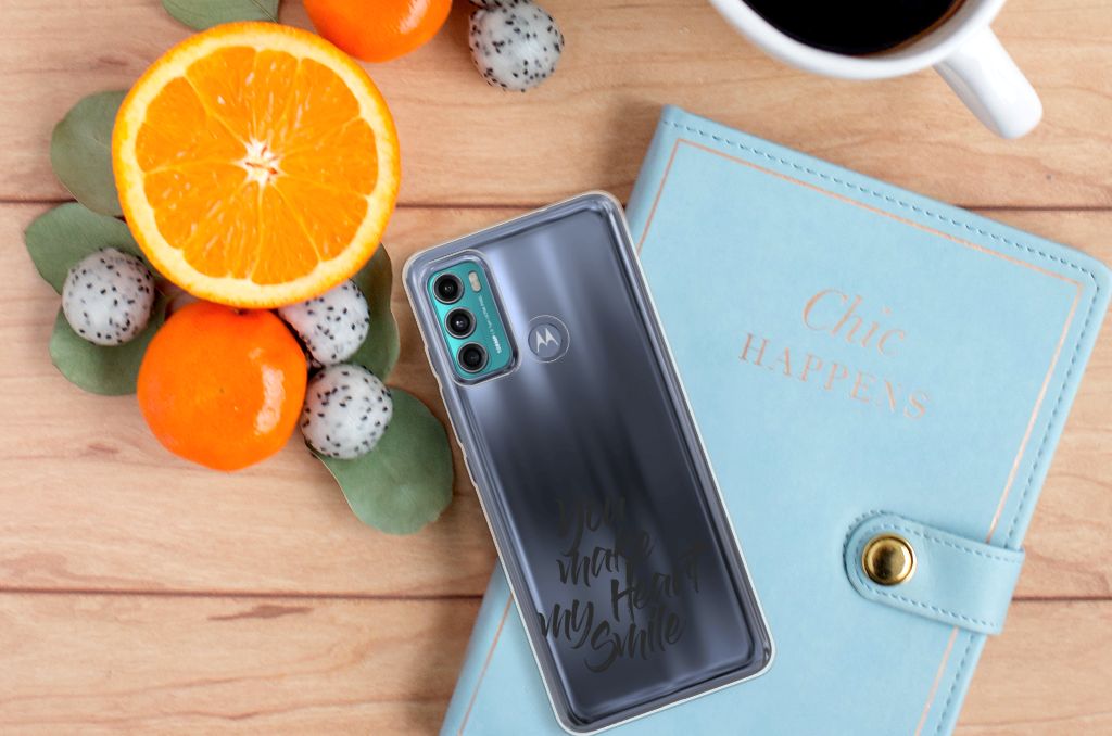 Motorola Moto G60 Siliconen hoesje met naam Heart Smile B2C Telecom