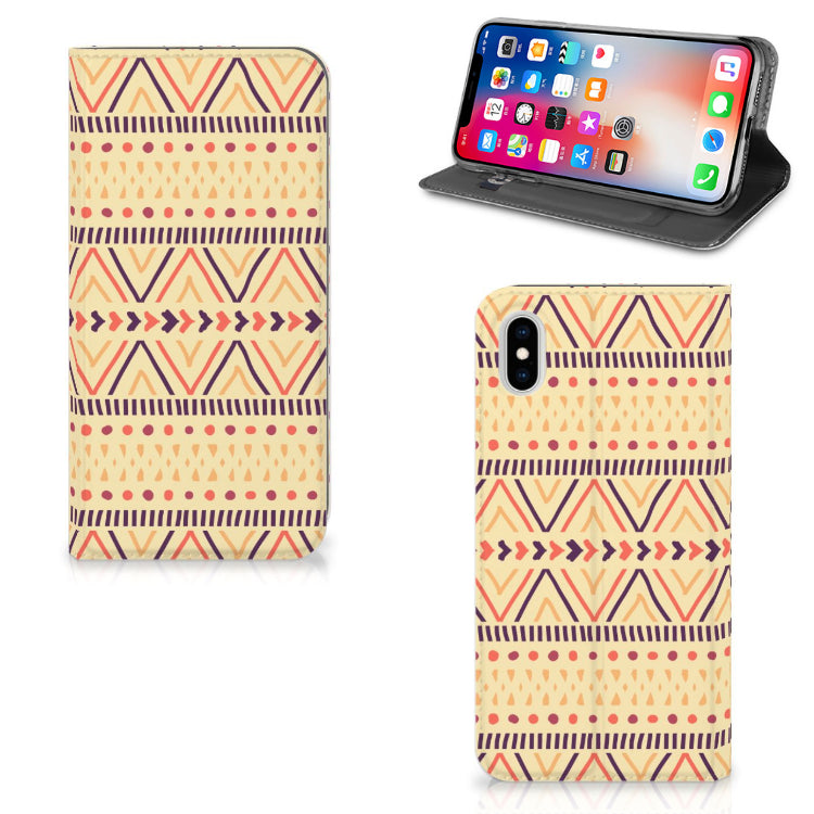 Apple iPhone Xs Max Hoesje met Magneet Aztec Yellow