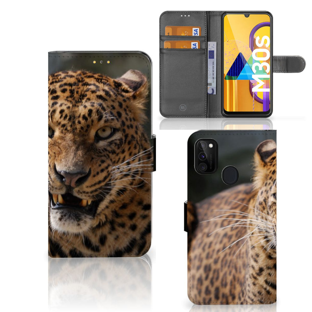 Samsung Galaxy M21 | M30s Telefoonhoesje met Pasjes Luipaard