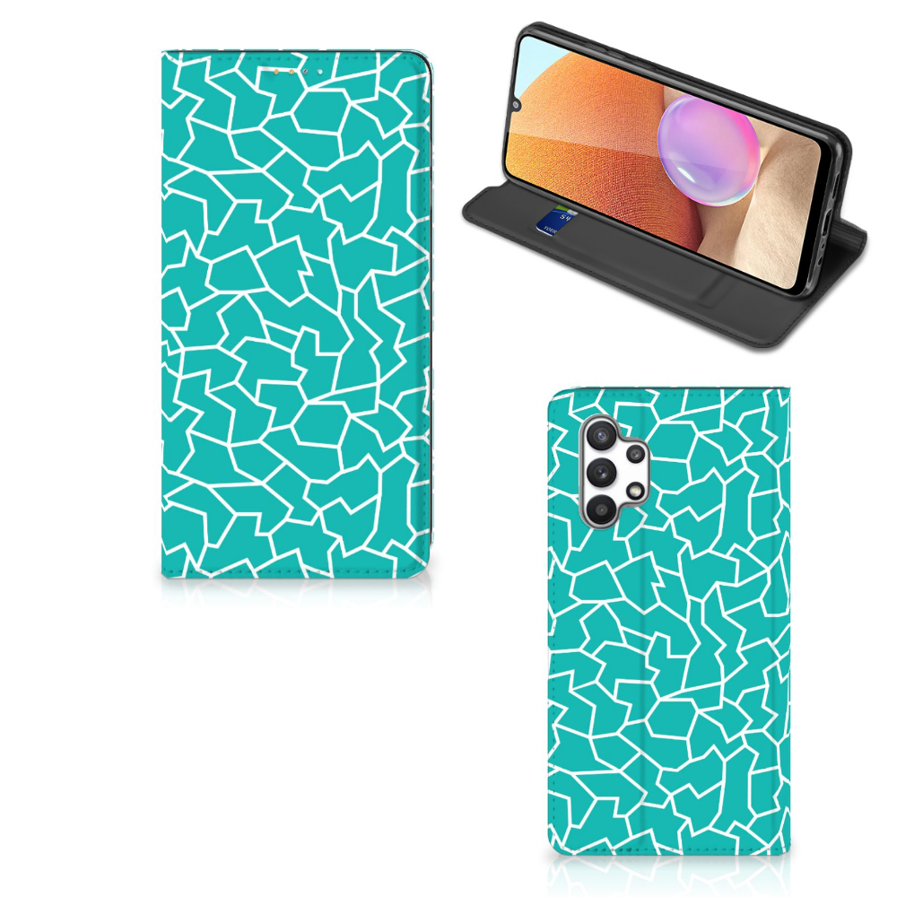 Samsung Galaxy A32 4G | A32 5G Enterprise Editie Bookcase Cracks Blue - B2C Telecom