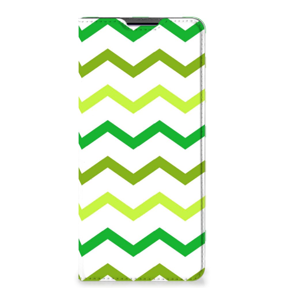 Motorola Edge 30 Pro Hoesje met Magneet Zigzag Groen - B2C Telecom