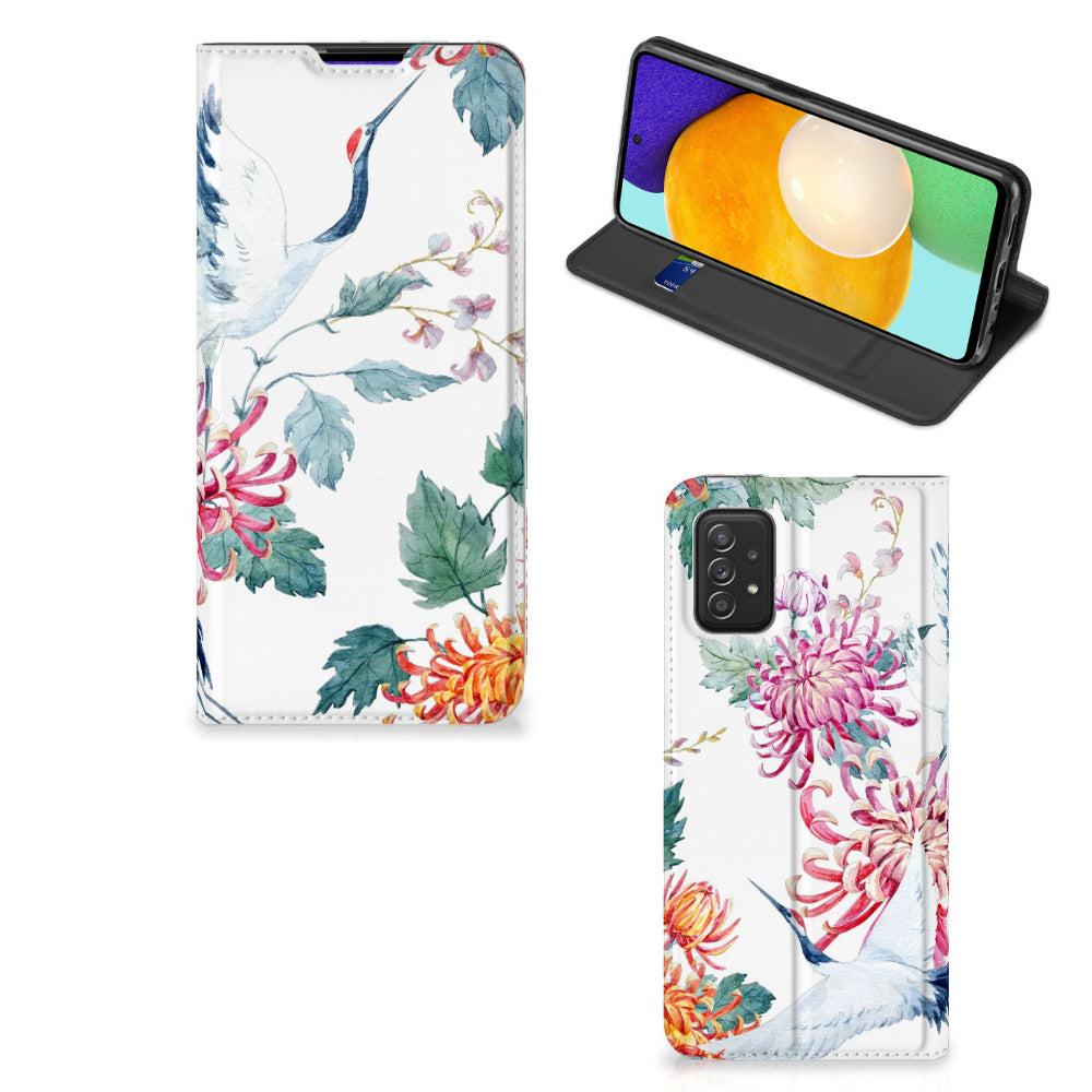 Samsung Galaxy A03s Hoesje maken Bird Flowers