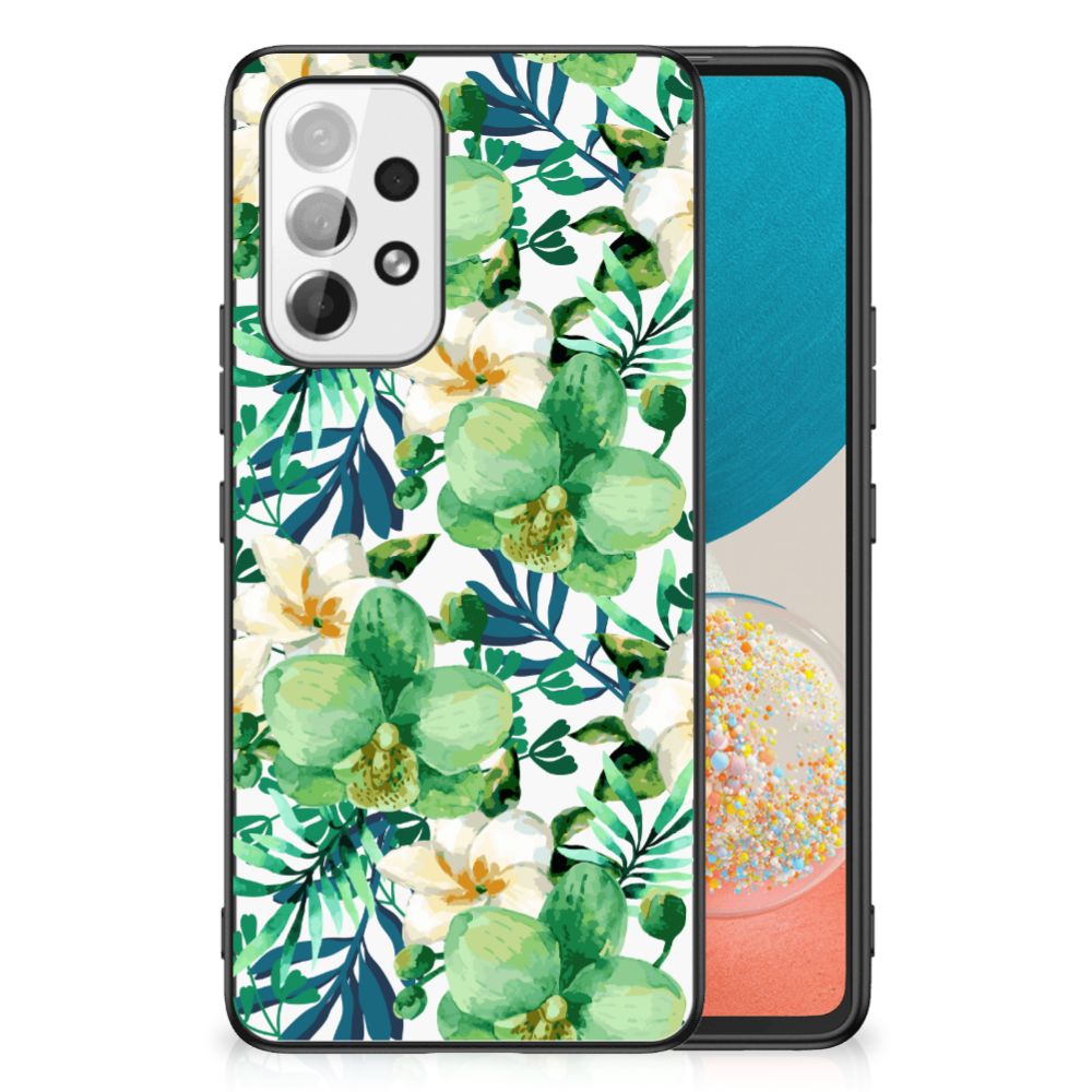Samsung Galaxy A53 Bloemen Hoesje Orchidee Groen
