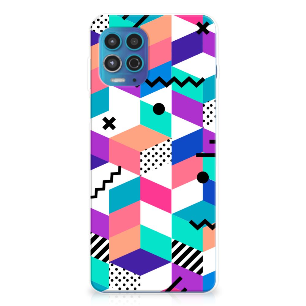 Motorola Moto G100 TPU Hoesje Blokken Kleurrijk B2C Telecom